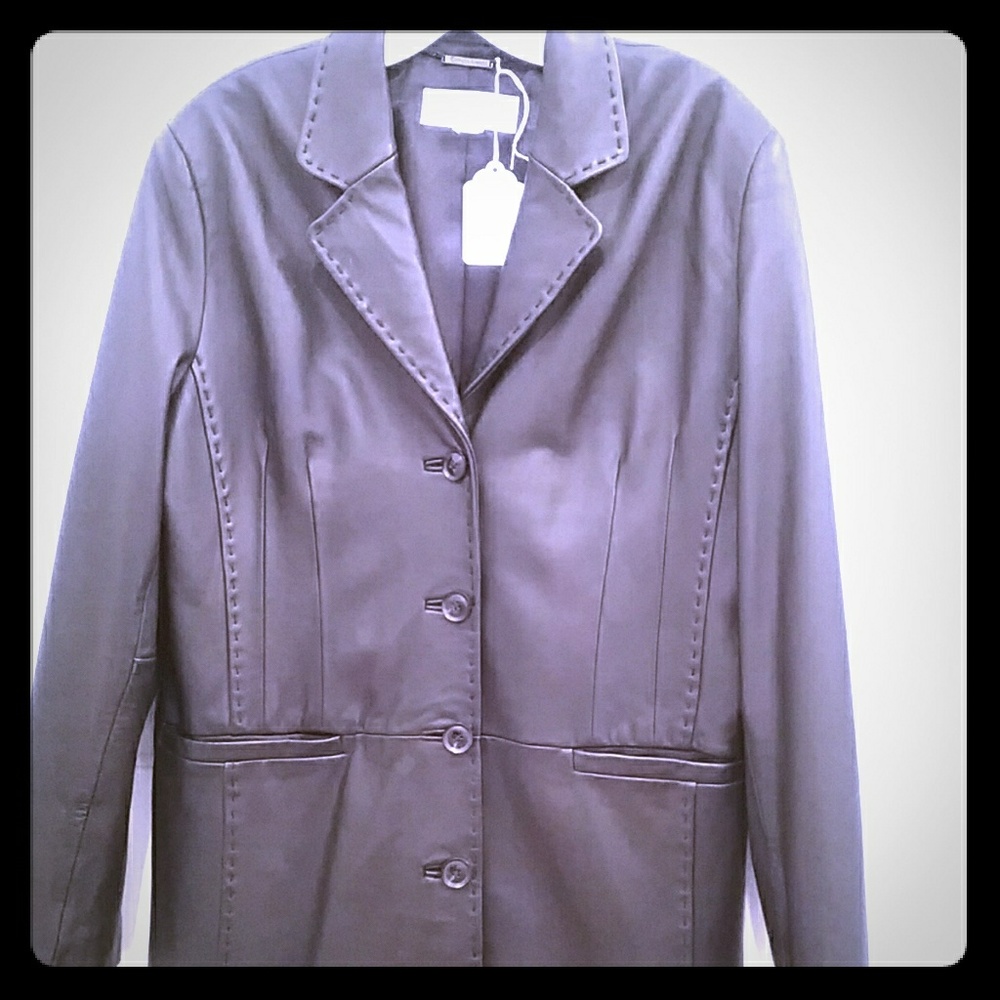 Calvin Klein Genuine Leather 3/4 coat #200
